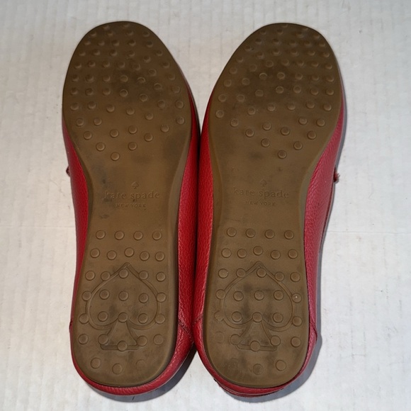 Kate Spade Carmen Red Leather Loafers - Picture 11 of 12